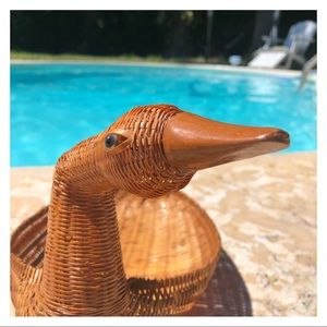 Vintage Wicker Goose Duck Basket
